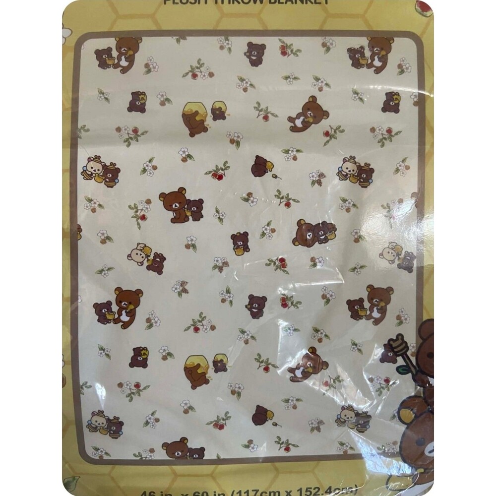 San-x Rilakkuma Floral Throw Blanket